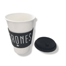 Custom logo printed white paper coffee cup with sleeve paper cup sleeve